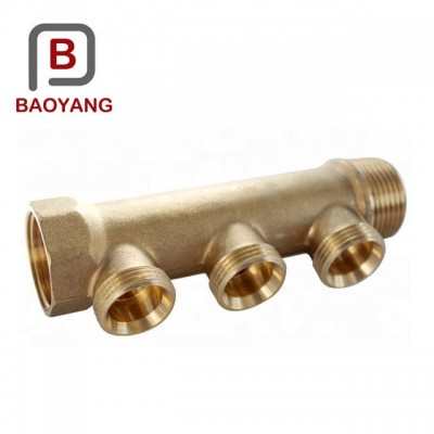 Custom 3 way pipe fitting plumbing manifold brass