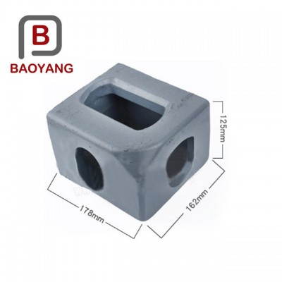 Aluminum shipping container corner casting with lifting angle piece